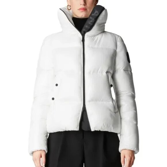 Save The Duck Isla Full Zip Puffer Jacket Women's 2M Ivory